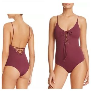 Tavik Monahan Strappy Merlot One Piece Swimsuit